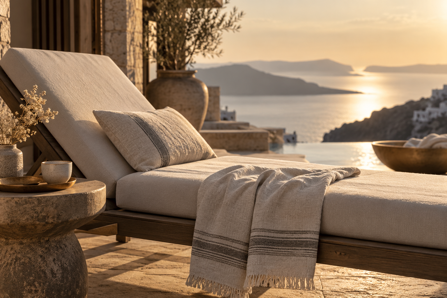 Gün ışığında sakin bir otel dinlenme alanı